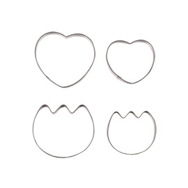 Pearl Metal Rafine Stainless Steel Cookie Cutter Set 4 Pieces Heart M・S・Tulip M・S D-6155