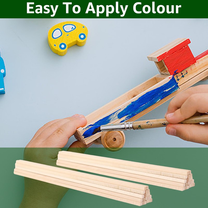 VIDETOL Pack of 100 Square Wooden Sticks, 30.5 x 0.5
