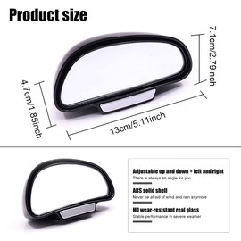 Blind Spot Mirror for Car, HD Glass Convex Rear View Wide Angle Car Mirror for Cars Trucks SUVs RVs Accessories, Right Side