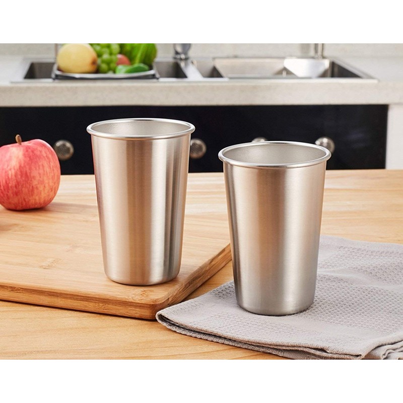 16 Ounce Stainless Steel Pint Cups - Stackable Pint Cup