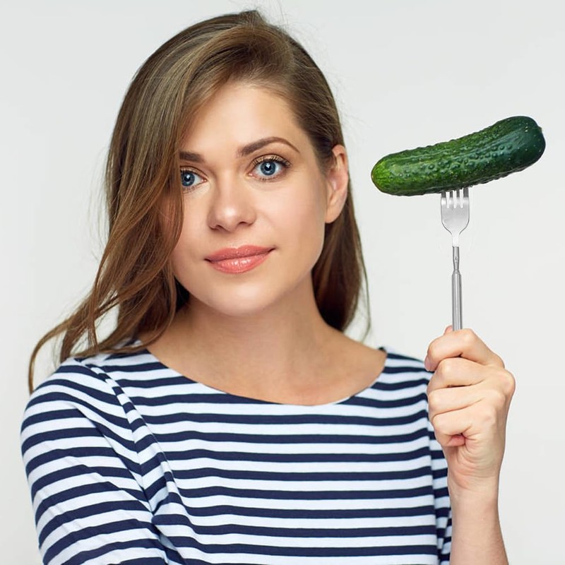 2 PCS Extendable Fork,8.66-25.59 Inch Extra Long Handle Telescopic Expandable