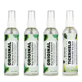 Cedarcide Original + Tickshield with Lemongrass Family 4-Pack Cedar Oil Flea & Tick Bug Spray (Large)