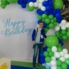 Blue and Green 12-Inch Confetti Balloons - Navy, Teal, White