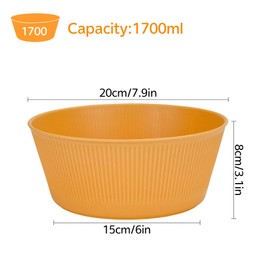 6 Pieces Unbreakable Salad Bowls Set, 60 oz Large Camping Bowls Plastic Grain Bowls Set for Picnic BBQ Lightweight Children Adults Soups Dinner Dessert Serving Bowl Set
