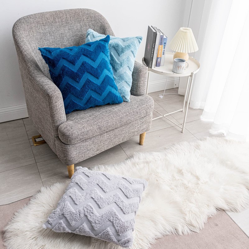 Yamonic Wolle Kissenbezüge Weich Dekokissen Welle Polyster Sofakissen Couchkissen, Kissenbezug