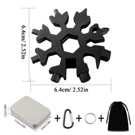 Snowflake Tool 18 in 1, Snowflakes Multitool Stainless Steel Tool Star Snowflake Multifunctional Tool Snowflake Portable Screwdriver Snowflake for Outdoor Adventure Camping