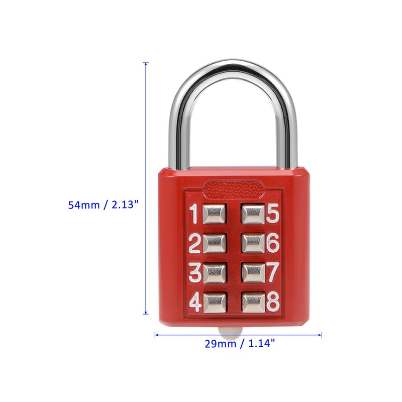 M METERXITY 8 Digit Combination Padlock - Zinc Alloy Indoor