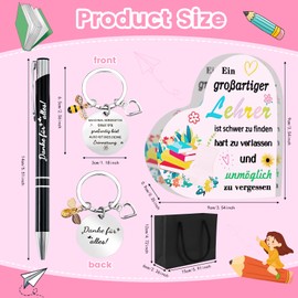 Lets Joy Gifts for teachers, gift for teacher farewell, thank you gifts for teachers, acrylic ornaments + thank you key ring + thank you pen + gift bags, educator warmth gifts