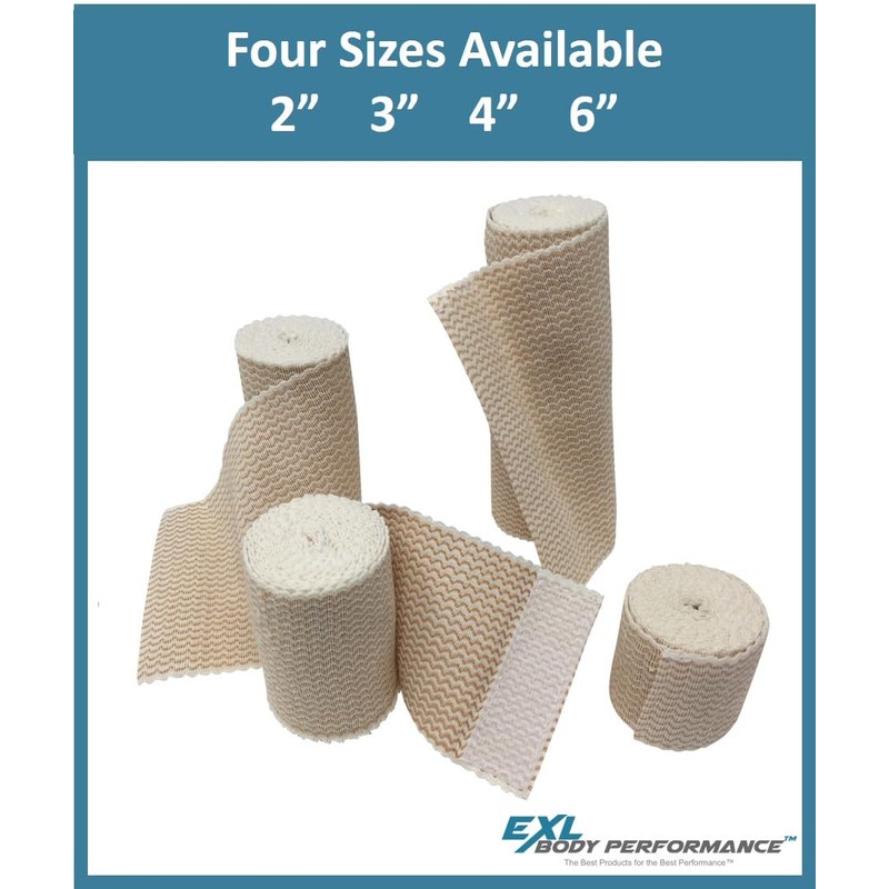 ExL Body Performance 4" Elastic Bandage Wrap with Self-Closure, 2-Pack