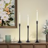 NowDoWin Iron Taper Candle Holder Set of 3, Tall Black