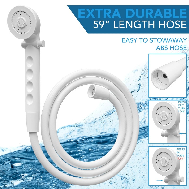 Leisure Coachworks RV Shower Head with Hose and On Off
