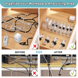 Xuuza Cord Ties 10-Pack, Silicone Cord Organizer Magnetic Cord Holder Strap Winder Rubber Magnet Ties For Refrigerator Toaster Oven Kitchen Appliances Home Cables (5 Colors)