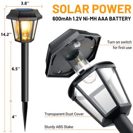 Solar Pathway Lights Outdoor 12 Pack Solar Lights Outdoor Waterproof with 3000K Tungsten Filament Bulb, Decor Driveway Lighting for Yard Garden Landscape Walkway Path Lawn Father's Day (Warm White)