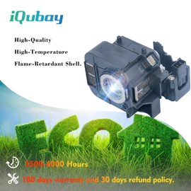 iQubay ELP-LP50 V13H010L50 Replacement Projector Lamp Bulb for Epson EB-824 824H EB-84 825 826W EB-84E 84H 84HE 84EDU 84LEDU 85 EMP-825 84he PowerLite 825 826W PowerLite 84