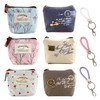JIEYUMAO 6Pcs Small Coin Purse, Canvas Small Coin Pouch with