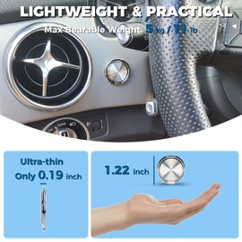 ROSON Sunglass Holder for Car Dash Sunglasses Clip Premium Metal-Alloy Glasses Eyeglass Holder Truck Car Accessories for Women Man - Any Surface You Need - Silver (1 Pack)