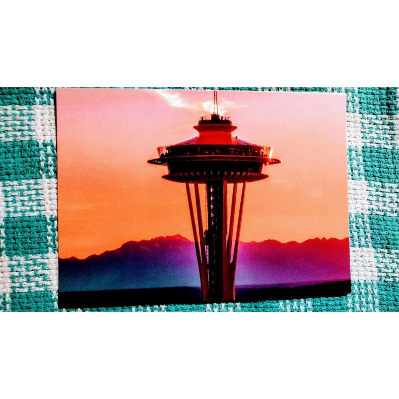 FREDERICKFILMS.COM/SHOP 5 X 7 POST CARD SPACE NEEDLE @ SUNSET