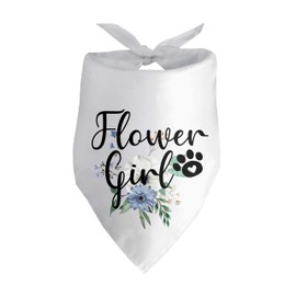 Lcoanriut Engagement Gift Flower Girl Bridal Party Wedding Dog Bandana, Medium, Flower Girl, Polyester, for Small Medium Cat Dogs