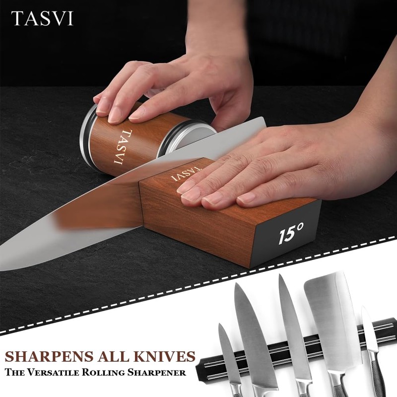 Rolling Knife Sharpener Tool Kit - Effortlessly Sharpen Blades with