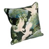 Creative Co-Op Cotton Blend Velvet Printed Pillow with Cranes and