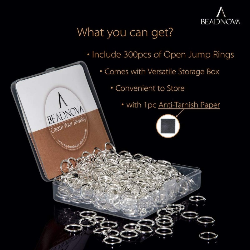BEADNOVA 10mm Jump Rings Silver Jewelry Jump Rings for Jewelry