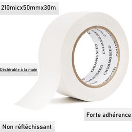 CHUANGSEED Gaff Tape Matte Canvas Professional Gaff Tape for Photography Stage Effects Repair Tents Organizing Wires Matte White Duct Tape 2 Pack 210 Micron x 50mm x