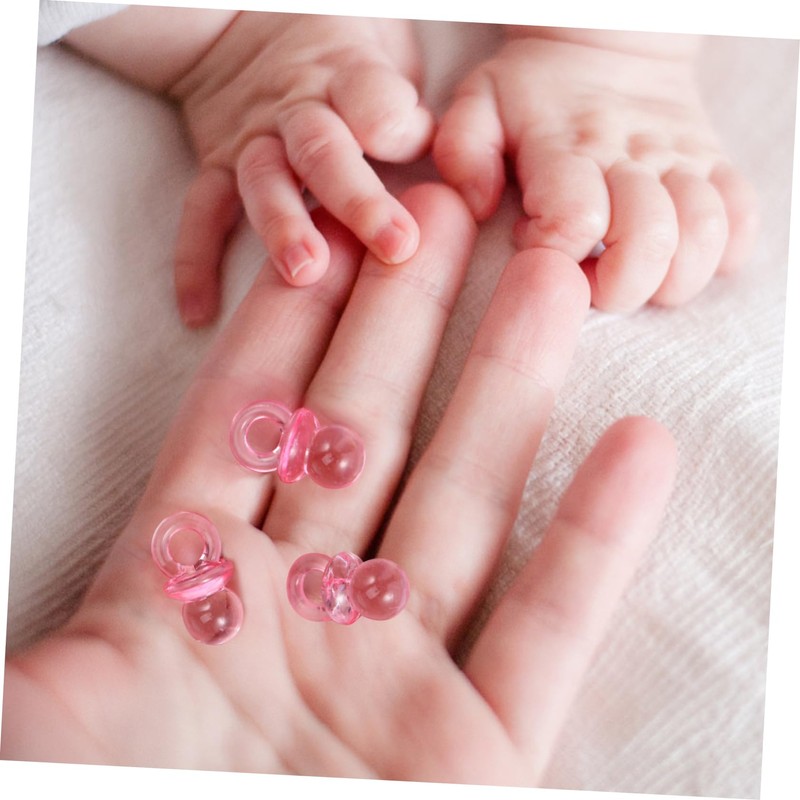 IWOWHERO 100Pcs Acrylic Pacifiers for Shower Decorations Pacifiers Reusable Shower