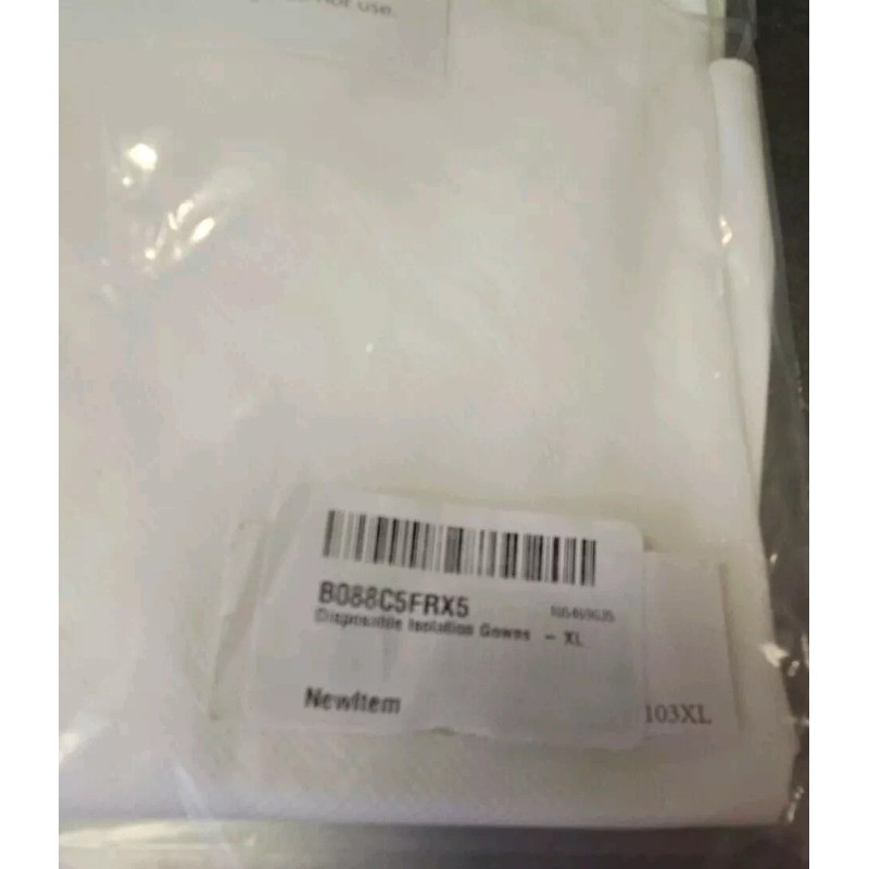 Unbranded White Disposable Isolation Gowns Large Size Dental Tattoo Medical