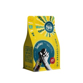 Haiti Coffee Co. Haiti & Brazil Blend, Medium Roast Organic Whole Beans, Flavor Notes of Roasted Almond, Caramel, and Molasses (Sanctuary, 12 Ounce)