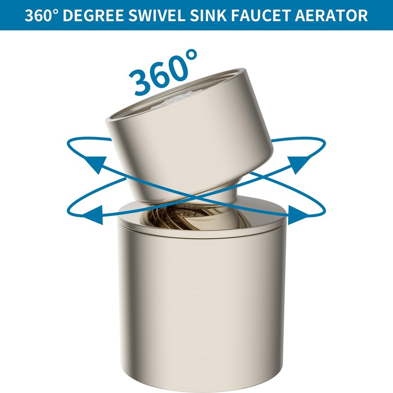 Hibbent NSF/ANSI/CAN 61 Certified Faucet Aerator, 360° Swivel Kitchen Sink