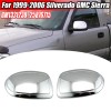 AMSPARC For 1999-2006 Chevy Silverado GMC Sierra Chrome Mirror COVERS
