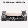 LWALMS Black Marble Soap Dish - Rectangle Decorative Stone Soap
