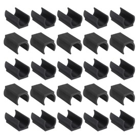 sourcing map 25Pack Rectangle Shaped Chair Legs Tips, Fitting 22mm Metal Tube Legs - Plastic Furniture Protector Feet Glides for Hardwood Floors, Black