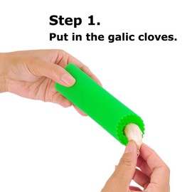 Sinnsally Garlic Peeler Skin Remover Roller Keeper,Easy Quick to Peeled Garlic Cloves with Silicone Tube Roller Garlic Peeling Kitchen Tool(Green)