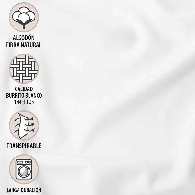 Burrito Blanco Adjustable bottom sheet 100% Cotton A8 for single