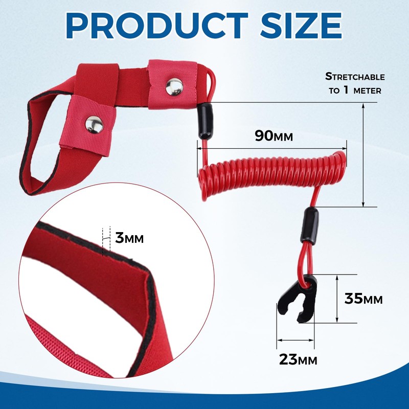 Mtsooning Pack of 2 Outboard Ignition Switch Rope, Engine Emergency