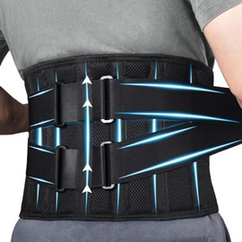 Cinturón de Soporte Lumbar,Soporte lumbar para Hombres y Mujeres,Faja Lumbar para Espalda para Alivio del Dolor de Hernia Discal,Ciática y Escoliosis 