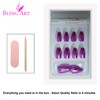 Bling Art False Nails Purple Metallic Ballerina Coffin 24 False