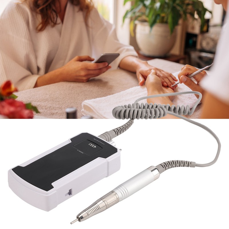 Black Rechargeable Electric Nail Drill Portable Nail Polish Machine Electric