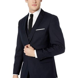 Adam Baker by Creative Men's CT701/02-3 Piece Single Breasted Classic Fit Vested Suit - Navy - 60R