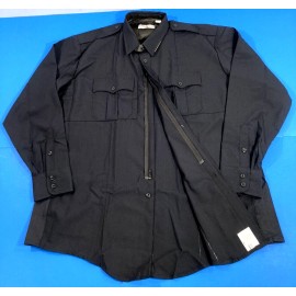 Flying Cross XL FLYING CROSS MENS JUSTICE POLY WOOL L/S ZIP FRONT SHIRT LAPD NAVY 17.5 x 35