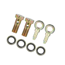 Motoforti Universal Banjo Bolt Hose Barb Fittings, 0.98"x0.47", Metal, Bronze Tone,2pcs