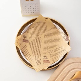 100Pcs Wax Paper Sheets for Food, Basket Liners Food Picnic Paper Sheets Greaseproof Deli Wrapping Sheets, 7 x 7 Inch (White newspaper)