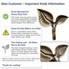 Coat Hooks 4 Pcs Heavy-Duty Vintage Leaf Cast Iron Wall