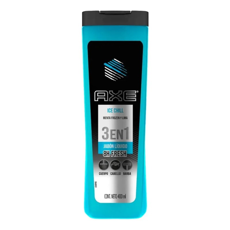 Jabón Líquido Corporal Axe Ice Chill Fresh 3 En 1