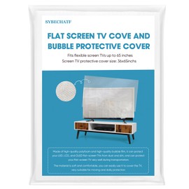 SYBECHATF Foam Flat Screen TV Cover and Bubble TV Protective Cover Fits Up to 65''W x 36''H, Flat Screen TV Protection During House Moving,Home Renovation, or Storing (2-Foam and Bubble)