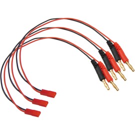 HIRCQOO 3Pcs RC Banana Plugs 4mm Bullet Plug to JST Plug Adapter 20AWG 30CM (11.8inch) Charging Cable for RC Helicopter Quadcopter LiPo Batteries Adapter Lead