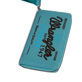 Montana West Wrangler Classic Logo Wristlet Wallets for Women Classic Retro Wallet Purse Bifold Oversized Logo Clutch Wristlet, Fashions Jean