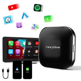 Wireless Car Dongle for Andriod AUTO or Apple CarPlay, Transfer Factory Wired Car/Phone System to Wireless, Plug & Play Car Dongle (Fits 2015+ Cars)