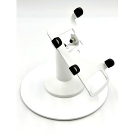 DCCStands Square POS Low Freestanding Swivel and Tilt Stand with Round Plate (White)